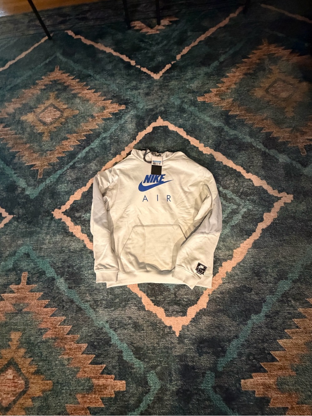 Nike Crewneck Sweatshirt in Light Gray with Blue Logo